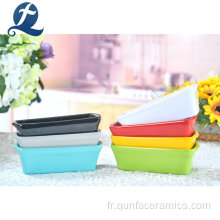 Wholesale plateau ustensiles de cuisson rectangle en forme de casseroles en céramique